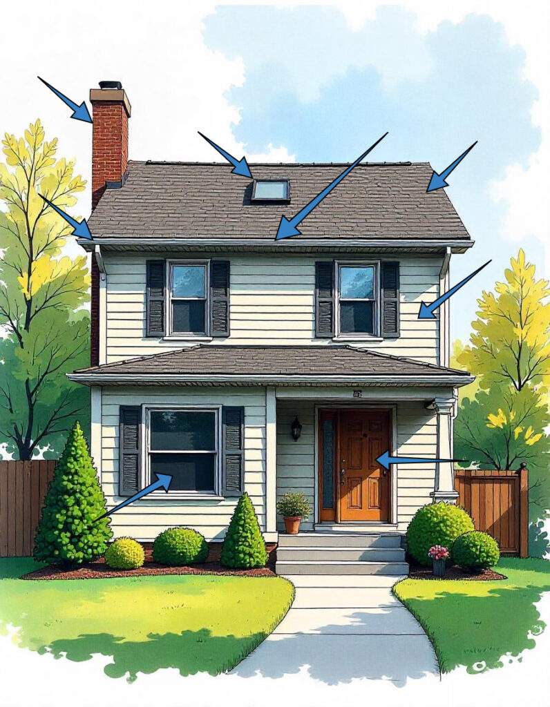Home Exterior Inspection Checklist Illustration